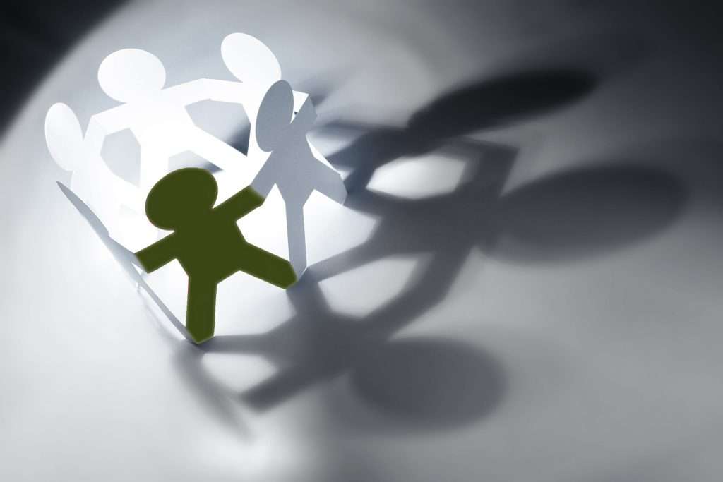 paper cutouts of people