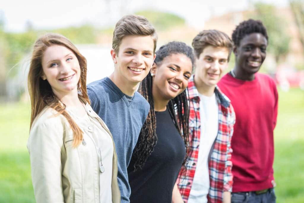 Multiethnic Group of Teenagers Outdoor