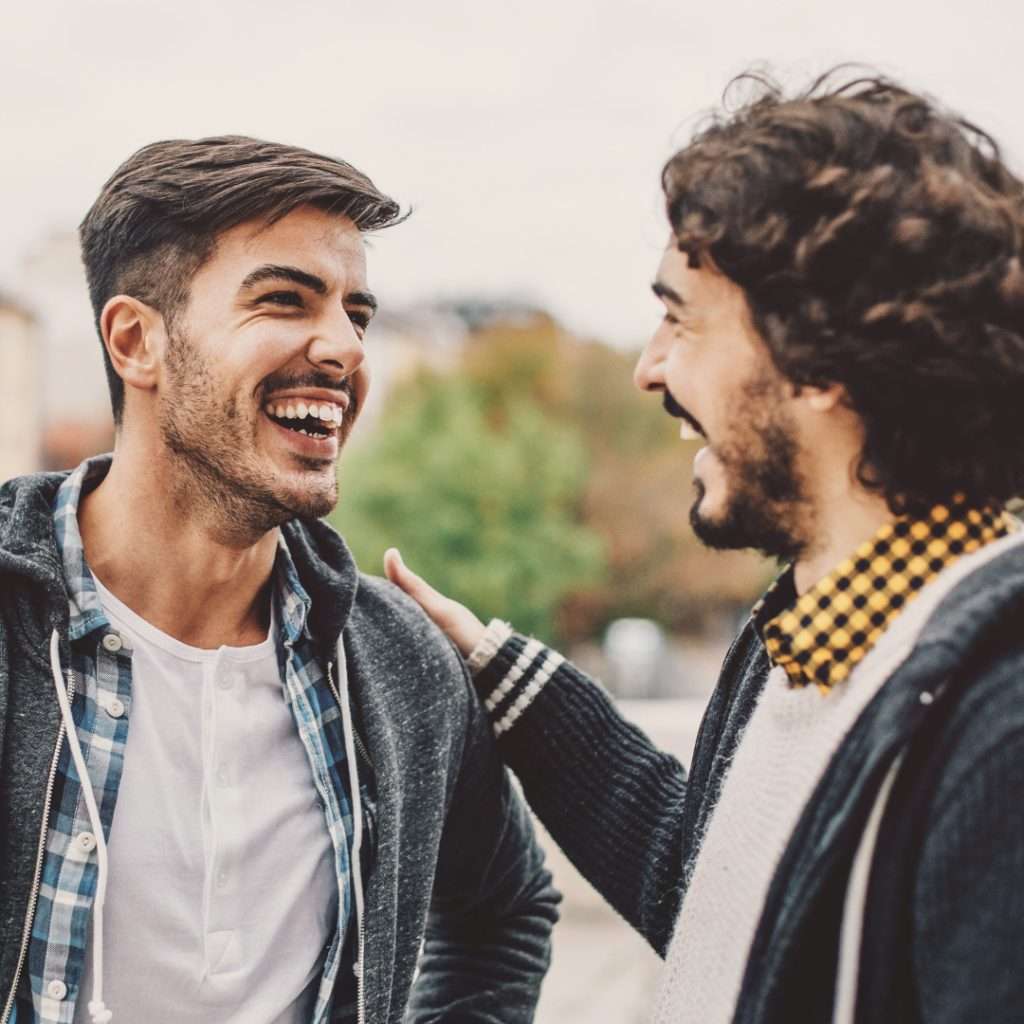 men embracing