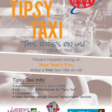 Lawrence Tipsy Taxi Provides Safe Rides Home NYE 2017